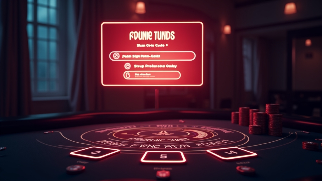 Casino promo code entry screen with neon lights and a bonus form