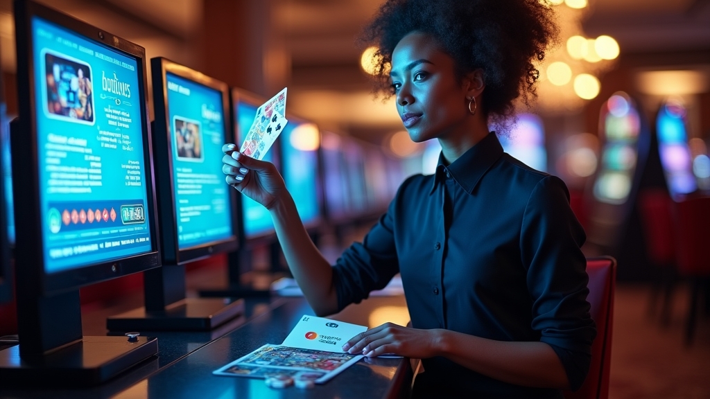 Casino cashier screen with deposit options and glowing payment icons