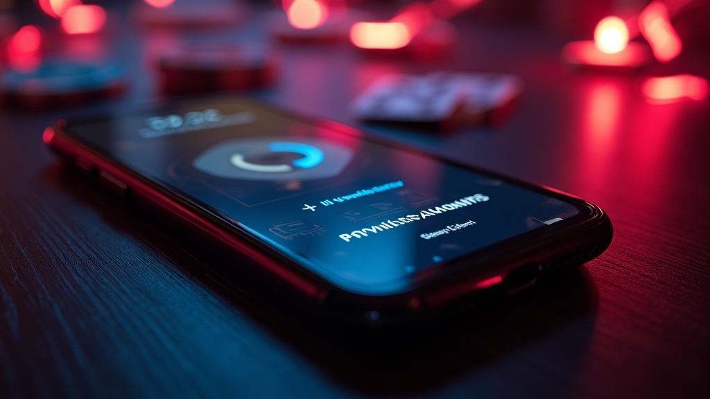 Smartphone showing a casino app installation process with download and permissions